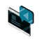 Tablet video player device gadget technology isometric isolated icon