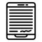 Tablet writing icon, outline style