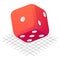 Tabletop dice icon, isometric style