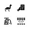 Tabletop games black glyph icons set on white space