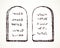 Tablets with 10 commandments. Vector drawing