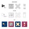 Tablets, inhaler, container with blood, spray.Medicine set collection icons in flat,outline,monochrome style vector