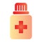Tablets in plastic jar flat icon. Bottle with drug color icons in trendy flat style. Medicament gradient style design