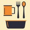 Tableware cup plastic dishes kitchen restaurant equipment dishware vector illustration.