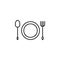 tableware outline icon. Element of kitchen tools icon for mobile concept and web apps. Thin line tableware outline icon can be