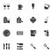 Tableware vector icons set