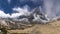 Taboche and Cholatse summits over Pheriche valley in Himalayas