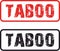 Taboo stamp and inscription red and black