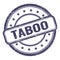 TABOO text on indigo blue grungy vintage round stamp