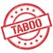 TABOO text written on red vintage stamp