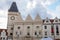 Tabor, South Bohemia, Czech Republic, 29 August 2021: Old Renaissance Town hall with clock tower and Hussitism museum on main