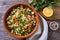 Tabouli Salad or Tabule, Tabbouleh - simple Mediterranean salad with vegetables and bulgur.