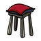 A tabouret with a pillow. Comfortable furniture. The design of the room. - Vector. Vector illustration