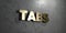 Tabs - Gold sign mounted on glossy marble wall - 3D rendered royalty free stock illustration