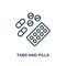 Tabs And Pills icon outline style. Thin line creative Tabs And Pills icon for logo, graphic design and more