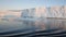 Tabular iceberg field, sunset, Antarctic Sound