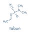 Tabun nerve agent molecule chemical weapon. Skeletal formula.