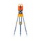 Tacheometer,Theodolite on Tripod, Geological Survey, Engineering Equipment for Measurement and Research Flat Style