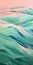 Tachisme Ocean And Sea: Green And Pink Ridges With Rippling Wave Pattern