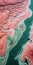 Tachisme Ocean And Sea: Green And Pink Ridges With Rippling Wave Pattern