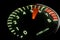 Tachometer needle moving up 3d render.