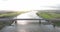 Tacitusbrug bij Ewijk modern suspension bridge crossing the river Waal near Nijmegen, the Netherlands Holland Europe