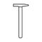 tack hammer tool line icon vector illustration