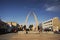 Tacna Peru Main square with historical Arc