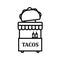 Taco cart outline icon