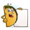 Taco Cartoon Character Holding a Sign Board