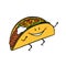 Taco cartoon character on white background