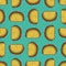 Taco drawing background. Mexican fast food pattern. Food from me
