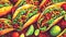 Taco Extravaganza A Vibrant Pop Art Celebration of Tacos