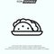 Taco line icon, outline vector logo illustration