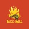 Taco lover halloween t-shirt decoration with flame