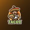 Taco mascot logo design vector with modern illustration concept style for badge, emblem and t shirt printing. Taco food illustrati
