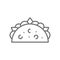 Taco, mexican dish, traditional fast food line icon.