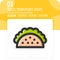 Taco mexican food vector icon with line color style isolated on white background. illustration trendy element thin lineal color