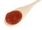 Taco sauce in red spoon