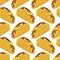 Taco seamless pattern. Traditional Mexican food background. Corn