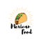 Taco Traditional mexican food . Vector label template or concept. Can be used to design menu, business cards, posters.