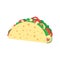 Taco vector illustration in flat style.