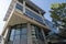 Tacoma, WA USA - circa August 2021: Low angle view to the entrance of the Sound Physicians building in the downtown area