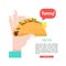 Tacos. Delicious Mexican fast food in corn tortillas. Vector il