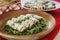Tacos dorados, flautas de pollo, chicken tacos and spicy Salsa Homemade Mexican food in mexico