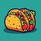 Tacos hand-drawn illustration. Mexican taco. Vector doodle style cartoon illustration