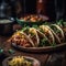 Tacos On Stone In Rustic Pub. Generative AI