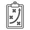 Tactical clipboard icon, outline style