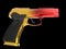 Tactical modern semi - automatic pistol - heat treated two color tone finish - red and yellow