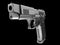 Tactical modern semi - automatic pistol - steel finish - closeup shot